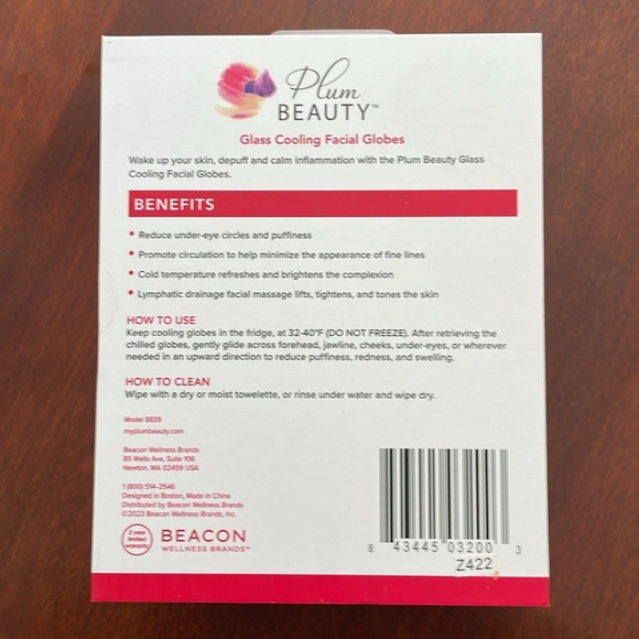 New Plum Beauty Glass Cooling Facial Globes - Picture 2 of 2